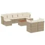 Garden sofa set with beige cushions 10 pieces synthetic rattan by , Garden sets - Ref: Foro24-3256205, Price: 626,26 €, Disco...
