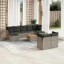 10-piece garden sofa set with gray synthetic rattan cushions by , Garden sets - Ref: Foro24-3256207, Price: 573,49 €, Discoun...