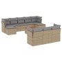 Gartensofa-Set mit beigem Kissenmix, 11-teilig aus PE-Rattan von , Gartensets - Ref: Foro24-3256213, Preis: 686,88 €, Rabatt: %