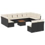 Garden sofa and cushion set 13 pieces black synthetic rattan by , Garden sets - Ref: Foro24-3256224, Price: 738,26 €, Discoun...