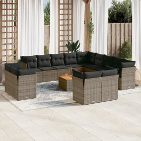 14-teilige Gartensofagarnitur mit grauen synthetischen Rattankissen von , Gartensets - Ref: Foro24-3256291, Preis: 906,22 €, ...