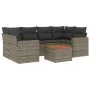 7-piece garden sofa set with gray PE rattan cushions by , Garden sets - Ref: Foro24-3256354, Price: 439,40 €, Discount: %