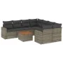 Set de muebles de jardín 9 pzas y cojines ratán sintético gris de , Conjuntos de jardín - Ref: Foro24-3256382, Precio: 546,50...