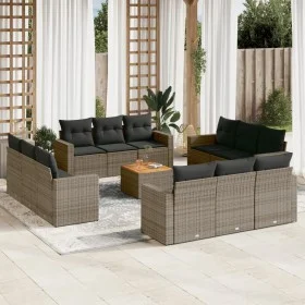 Gartensofa-Set mit Kissen, 13-teilig, graues synthetisches Rattan von , Gartensets - Ref: Foro24-3256389, Preis: 923,16 €, Ra...