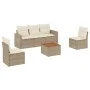 Garden sofa set with cushions 6 pieces beige synthetic rattan by , Garden sets - Ref: Foro24-3256394, Price: 395,55 €, Discou...