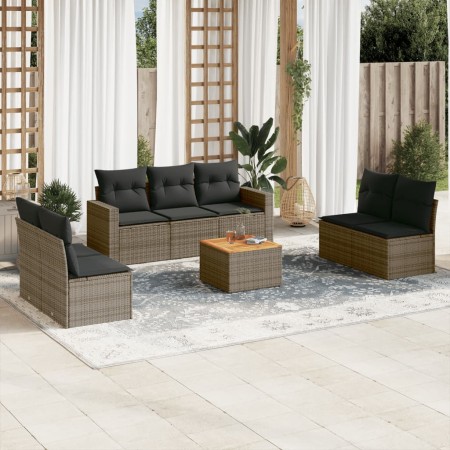 8-piece garden sofa set and gray synthetic rattan cushions by , Garden sets - Ref: Foro24-3256410, Price: 452,23 €, Discount: %