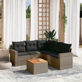 6-teiliges Gartenmöbel-Set und graue synthetische Rattankissen von , Gartensets - Ref: Foro24-3256452, Preis: 376,52 €, Rabat...