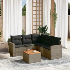 Set de muebles de jardín 6 pzas y cojines ratán sintético gris de , Conjuntos de jardín - Ref: Foro24-3256452, Precio: 376,72...