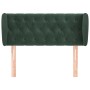 Cabecero de terciopelo verde oscuro 93x23x78/88 cm