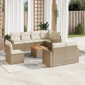 9-teiliges Gartensofa-Set mit beigen synthetischen Rattankissen von , Gartensets - Ref: Foro24-3256548, Preis: 655,03 €, Raba...