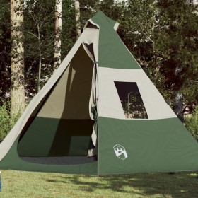 Tienda de campaña tipi para 7 personas impermeable verde