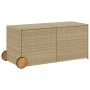 Garden storage box with wheels PE rattan beige mix 283L by , Outdoor storage boxes - Ref: Foro24-365319, Price: 137,37 €, Dis...