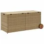 Garden storage box with wheels PE rattan beige mix 283L by , Outdoor storage boxes - Ref: Foro24-365319, Price: 137,37 €, Dis...
