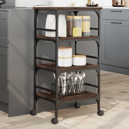 Oak brown engineered wood kitchen cart 45x35x89.5 cm by , Kitchen and dining carts - Ref: Foro24-842330, Price: 57,75 €, Disc...