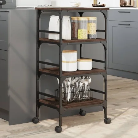 Oak brown engineered wood kitchen cart 45x35x89.5 cm by , Kitchen and dining carts - Ref: Foro24-842330, Price: 57,02 €, Disc...