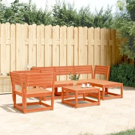 Garden furniture set 5 pieces solid pine wood wax brown by , Garden sets - Ref: Foro24-3216917, Price: 473,53 €, Discount: %