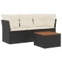 4-piece garden sofa set with black synthetic rattan cushions by , Garden sets - Ref: Foro24-3223466, Price: 234,04 €, Discoun...