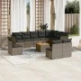 11-piece garden sofa set and gray synthetic rattan cushions by , Garden sets - Ref: Foro24-3223701, Price: 605,90 €, Discount: %