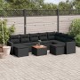 Garden sofa set 10 pieces with black synthetic rattan cushions by , Modular outdoor sofas - Ref: Foro24-3224403, Price: 581,9...