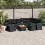 Gartensofa-Set 10-teilig mit schwarzen synthetischen Rattankissen von , Modulare Sofas für den Außenbereich - Ref: Foro24-322...