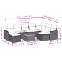 Garden sofa set 10 pieces with black synthetic rattan cushions by , Modular outdoor sofas - Ref: Foro24-3224403, Price: 581,9...