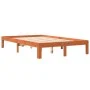 Solid wax brown pine wood bed frame 140x200 cm by , Beds and slatted bases - Ref: Foro24-844171, Price: 106,47 €, Discount: %