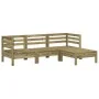 3-Sitzer-Gartensofa mit Fußstütze aus imprägniertem Kiefernholz von , Modulare Sofas für den Außenbereich - Ref: Foro24-83806...