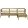 3-seater garden sofa with footrest in impregnated pine wood by , Modular outdoor sofas - Ref: Foro24-838060, Price: 181,75 €,...