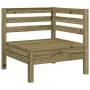 3-seater garden sofa with footrest in impregnated pine wood by , Modular outdoor sofas - Ref: Foro24-838060, Price: 181,75 €,...