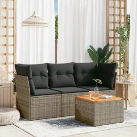 4-piece garden sofa set and gray synthetic rattan cushions by , Garden sets - Ref: Foro24-3223470, Price: 225,82 €, Discount: %
