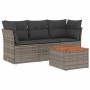 Set de sofás de jardín 4 pzas y cojines ratán sintético gris de , Conjuntos de jardín - Ref: Foro24-3223470, Precio: 224,06 €...