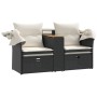 2 seater garden sofa with awning and black PE rattan stools by , Outdoor sofas - Ref: Foro24-365800, Price: 280,76 €, Discoun...