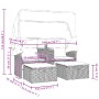 2 seater garden sofa with awning and black PE rattan stools by , Outdoor sofas - Ref: Foro24-365800, Price: 280,76 €, Discoun...