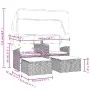 2-Sitzer-Gartensofa mit Markise und schwarzen PE-Rattanhockern von , Outdoor-Sofas - Ref: Foro24-365800, Preis: 319,69 €, Rab...