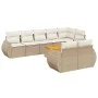 9-teiliges Gartensofa-Set mit beigen synthetischen Rattankissen von , Gartensets - Ref: Foro24-3257423, Preis: 712,91 €, Raba...