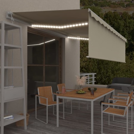 Automatic awning LED blind wind sensor cream 5x3 m by , Awnings - Ref: Foro24-3069352, Price: 778,99 €, Discount: %