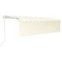 Automatic awning LED blind wind sensor cream 5x3 m by , Awnings - Ref: Foro24-3069352, Price: 712,81 €, Discount: %