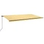 Manual retractable awning with yellow and white LED light 600x350 m by , Awnings - Ref: Foro24-3069243, Price: 574,08 €, Disc...