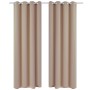 2 cortinas oscurecedoras con anillas blanco crema blackout
