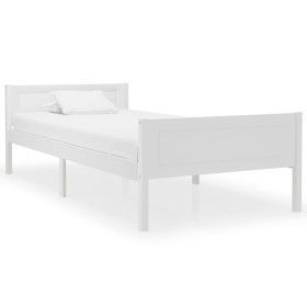 Estructura de cama de madera maciza de pino blanca 90x200 cm