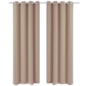 2 cortinas oscurecedoras con anillas blanco crema blackout 135x245cm 2 cortinas oscurecedoras con anillas blanco crema blackout