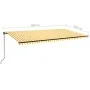 Manual retractable awning with yellow and white LED light 600x350 m by , Awnings - Ref: Foro24-3069243, Price: 574,08 €, Disc...