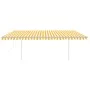 Automatic LED awning and wind sensor yellow white 5x3 m by , Awnings - Ref: Foro24-3069993, Price: 751,81 €, Discount: %
