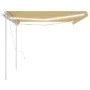 Automatic LED awning and wind sensor yellow white 5x3 m by , Awnings - Ref: Foro24-3069993, Price: 751,81 €, Discount: %