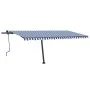 Blau-weiße manuell ausziehbare Fußmarkise 500 x 350 cm von , Markisen - Ref: Foro24-3069856, Preis: 549,91 €, Rabatt: %