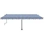 Blau-weiße manuell ausziehbare Fußmarkise 500 x 350 cm von , Markisen - Ref: Foro24-3069856, Preis: 549,91 €, Rabatt: %
