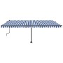 Blau-weiße manuell ausziehbare Fußmarkise 500 x 350 cm von , Markisen - Ref: Foro24-3069856, Preis: 539,81 €, Rabatt: %