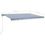 Blau-weiße manuell ausziehbare Fußmarkise 500 x 350 cm von , Markisen - Ref: Foro24-3069856, Preis: 549,91 €, Rabatt: %