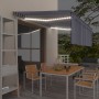 Manual retractable awning with blind and blue and white LED 4x3 m by , Awnings - Ref: Foro24-3069421, Price: 341,38 €, Discou...
