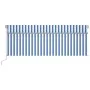 Manual retractable awning with blind and blue and white LED 4x3 m by , Awnings - Ref: Foro24-3069421, Price: 389,80 €, Discou...